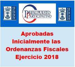 Aprobadas inicialmente las modificaciones de las ordenanzas fiscales y precios públicos para el 2018