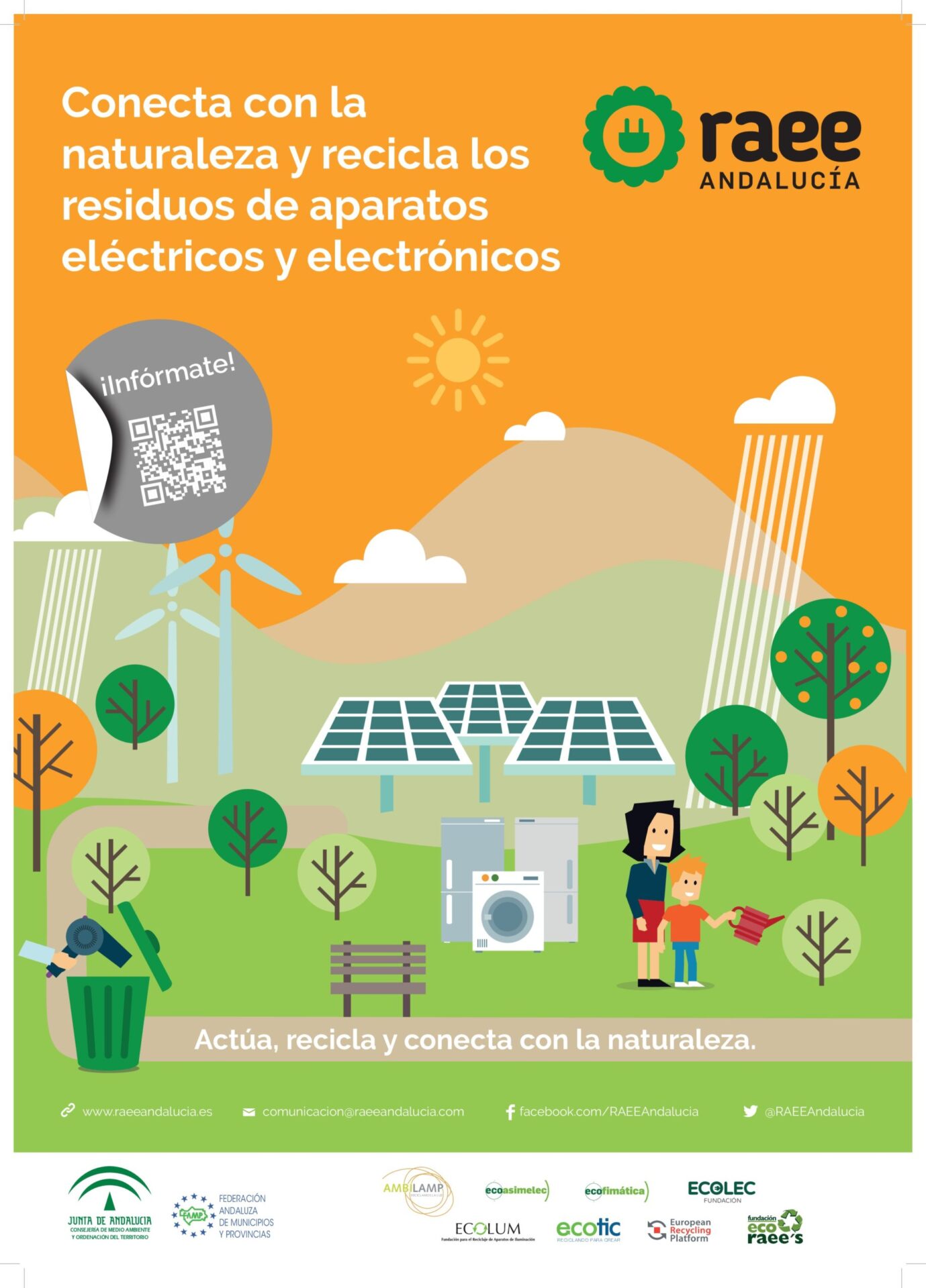 "Conecta con la naturaleza y recicla los residuos de aparatos eléctricos y electrónicos" 1