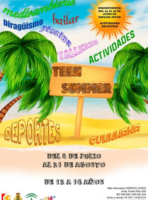 Teen Summer 2019, actividades gratuitas para adolescentes (12 a 16 años)