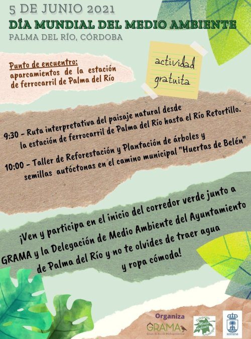 Palma del Río conmemora el Día Mundial del Medio Ambiente con una reforestación y plantación de árboles y una ruta interpretativa
