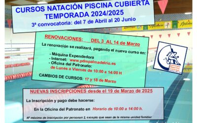 ¡INSCRIPCIONES ABIERTAS PARA LOS CURSOS DE NATACIÓN! 