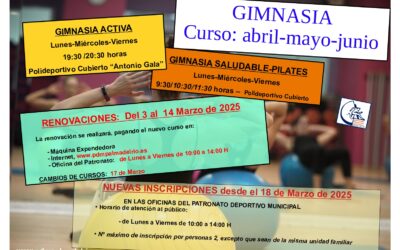 CURSOS DE GIMNASIA ACTIVA Y GIMNASIA SALUDABLE