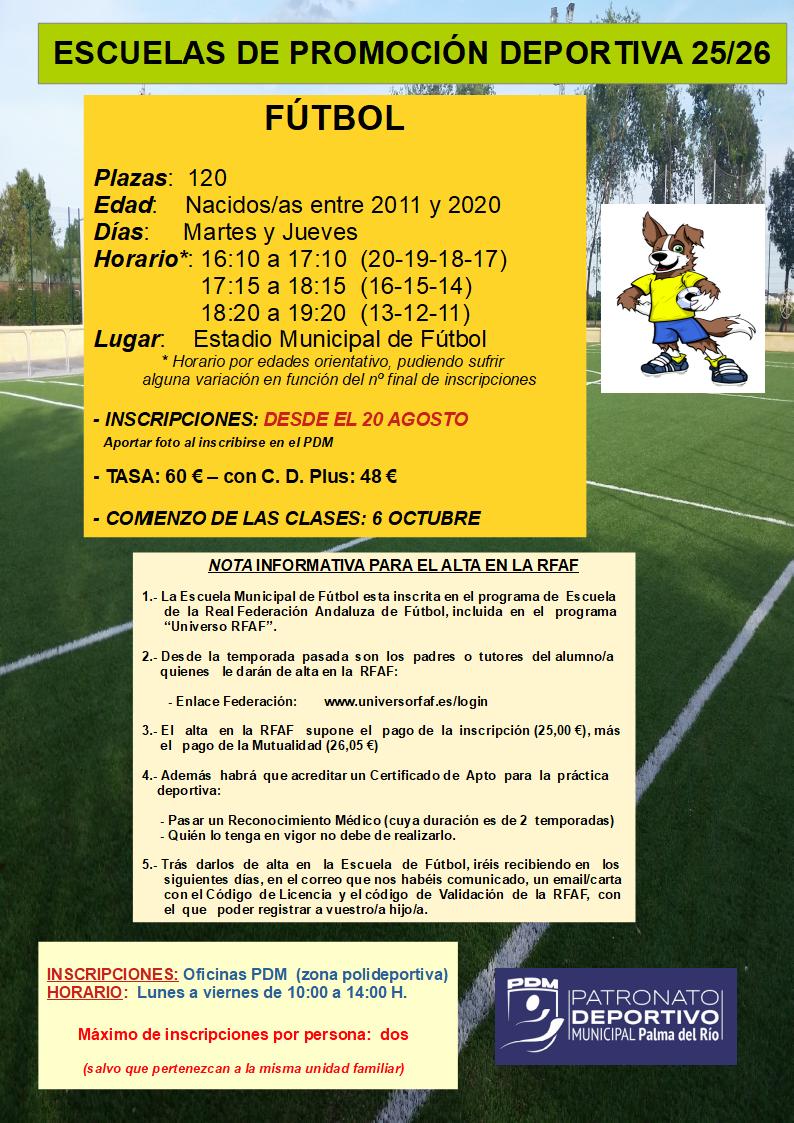 ¡ABREN LAS INSCRIPCIONES PARA LA ESCUELA MUNICIPAL DE FÚTBOL!